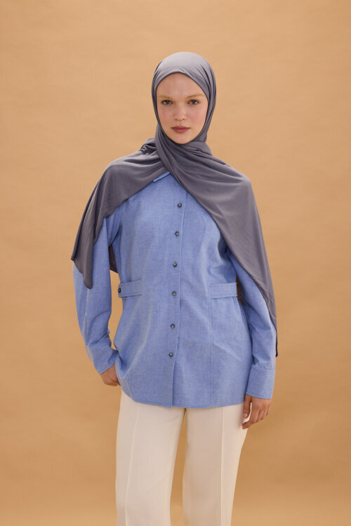 Bambu Penye Şal - Açık Gri - Camellia Scarfs