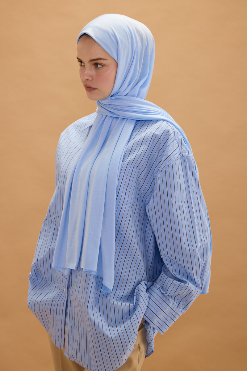 Bambu Penye Şal - Bebe Mavisi - 3