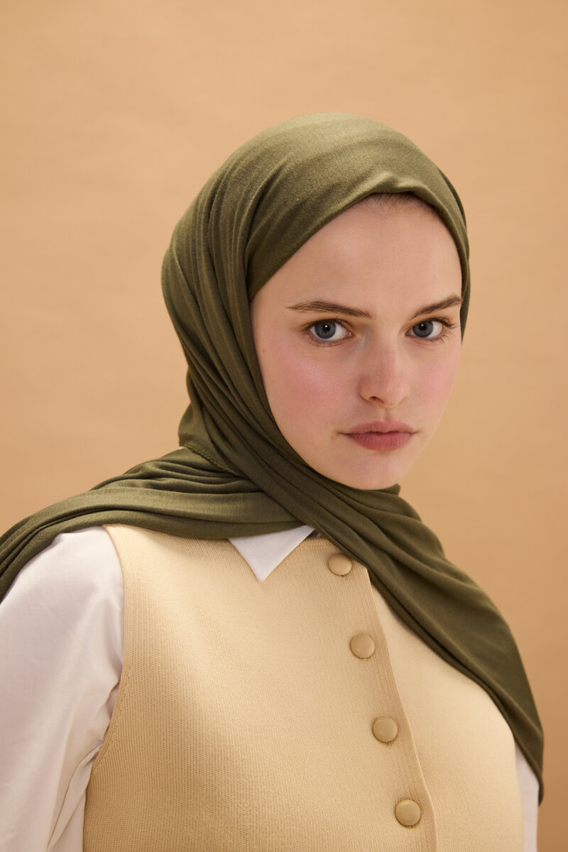 Bambu Penye Şal - Çam Yeşili - 4