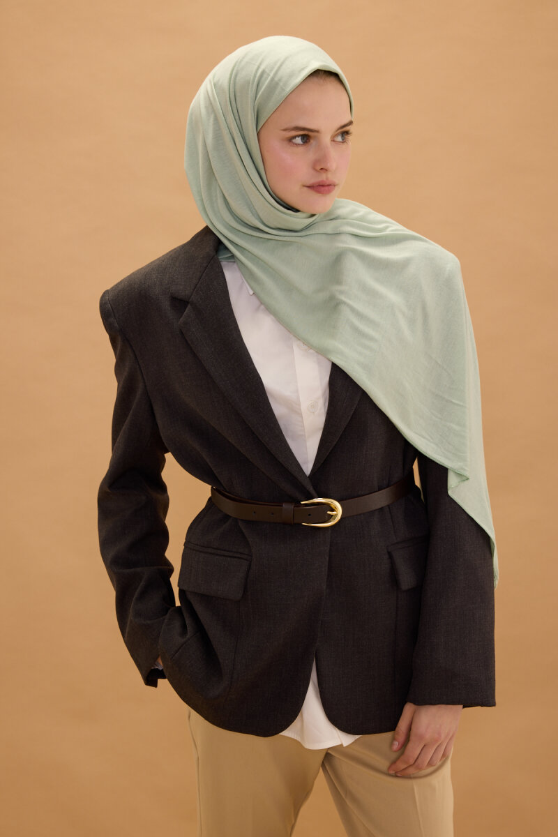 Bambu Penye Şal - Su Yeşili - 3
