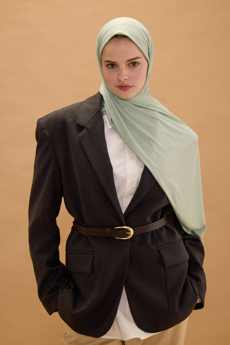 Bambu Penye Şal - Su Yeşili - 2