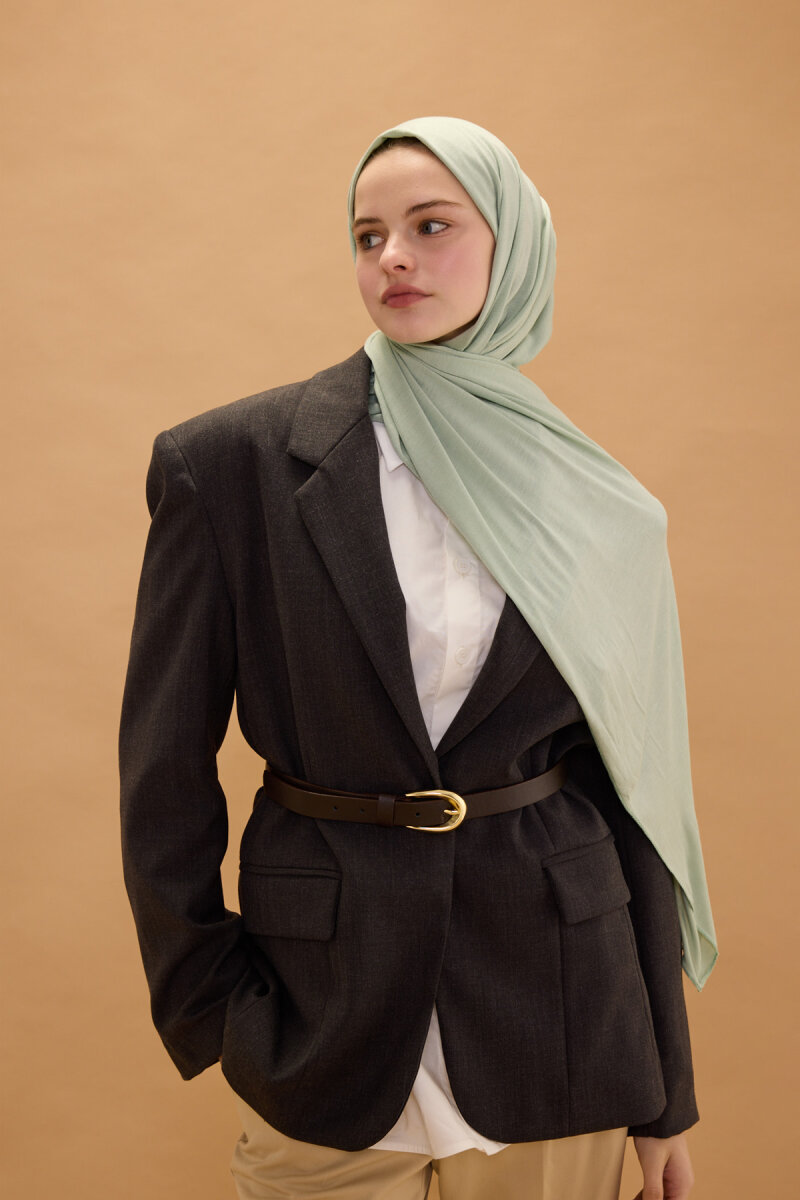 Bambu Penye Şal - Su Yeşili - 1