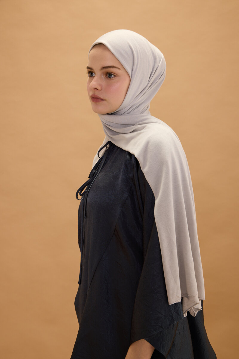 Bambu Penye Şal - Gümüş Gri - 3