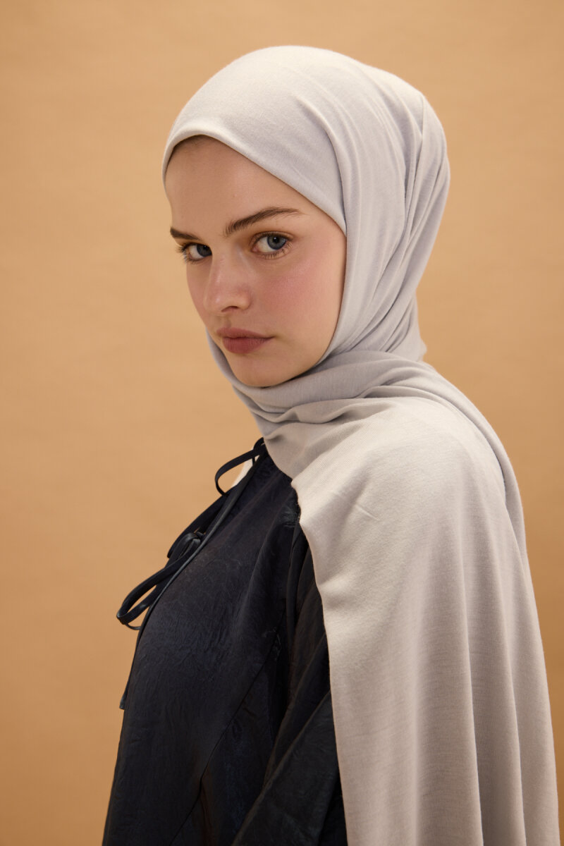 Bambu Penye Şal - Gümüş - 4