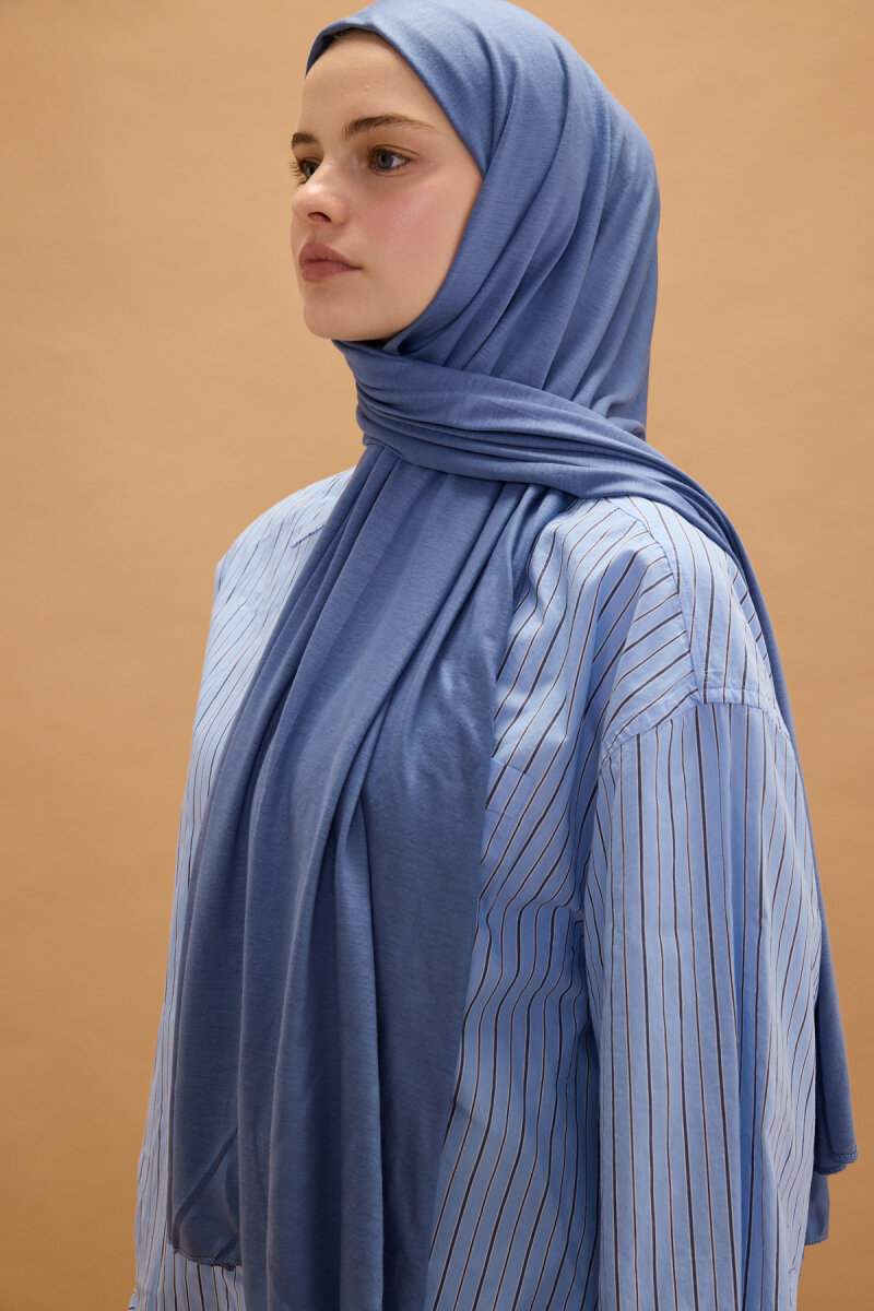 Bambu Penye Şal - İndigo - 3