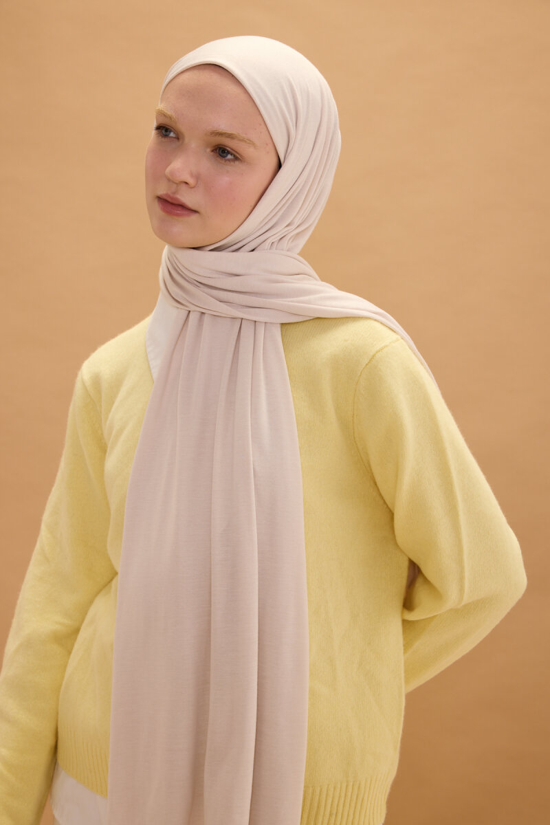 Bambu Penye Şal - Ekru - 2