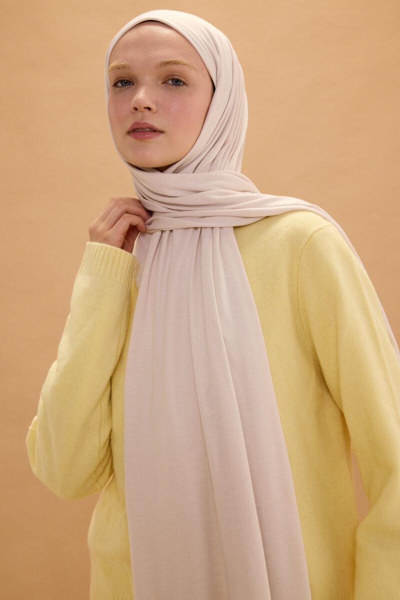 Bambu Penye Şal - Ekru - 3