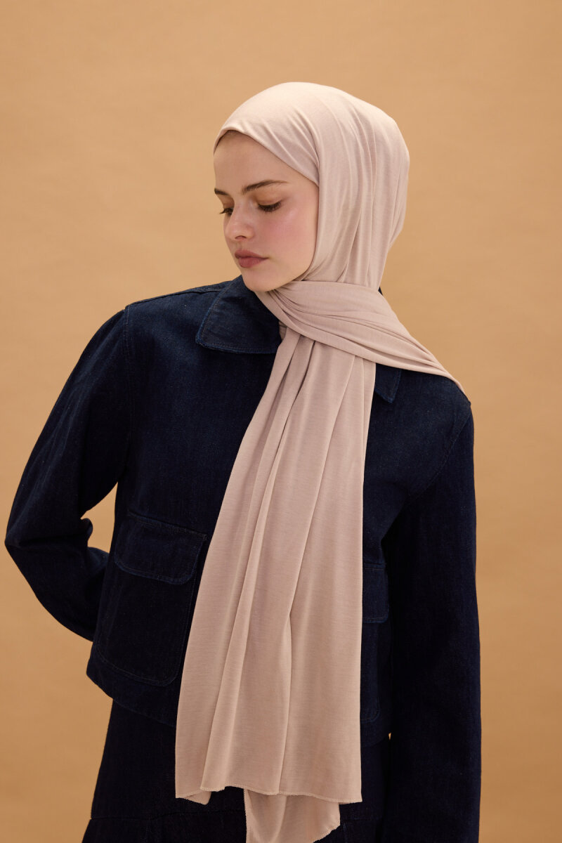 Bambu Penye Şal - Krem - 2