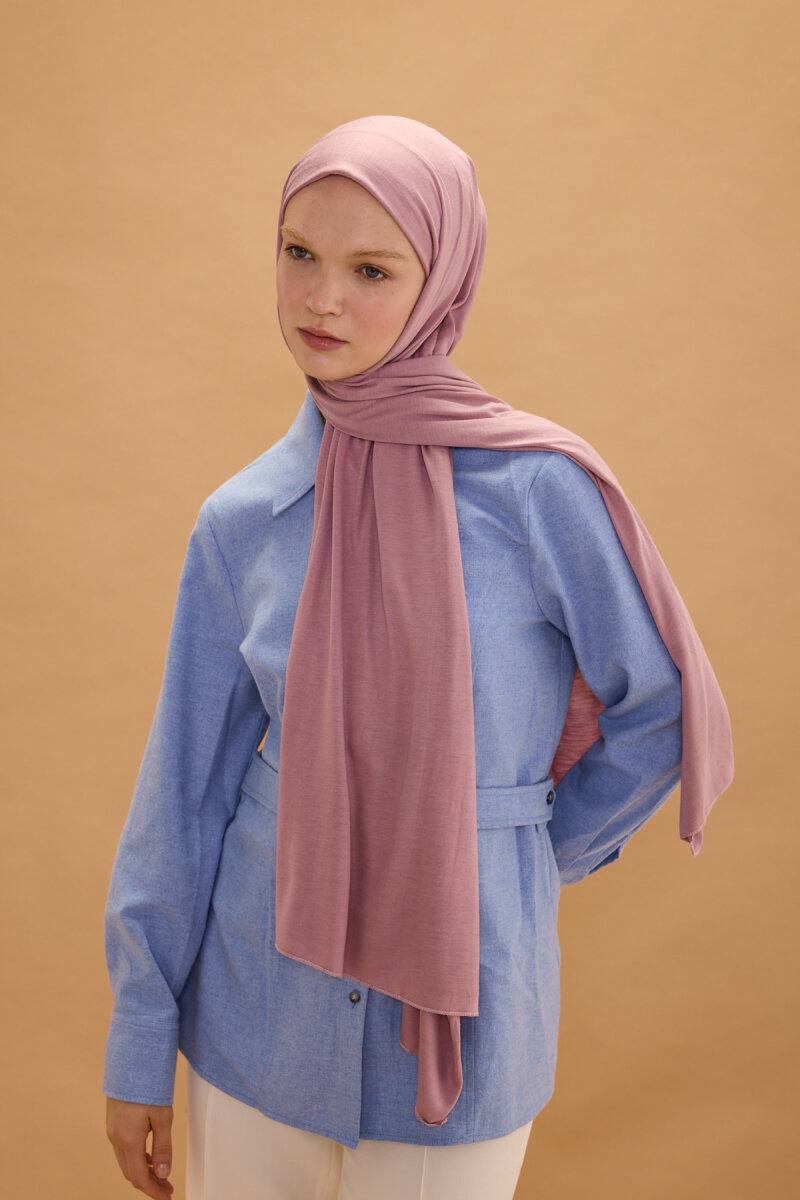 Bambu Penye Şal - Lavanta Pembesi - 1