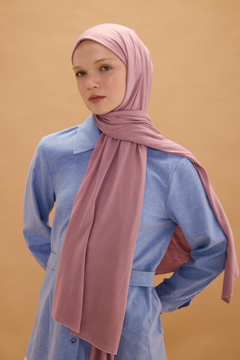 Bambu Penye Şal - Lavanta Pembesi - 3