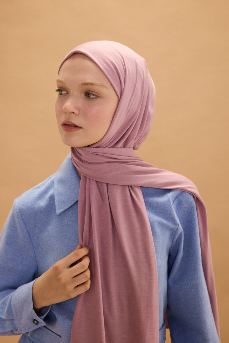 Bambu Penye Şal - Lavanta Pembesi - 4