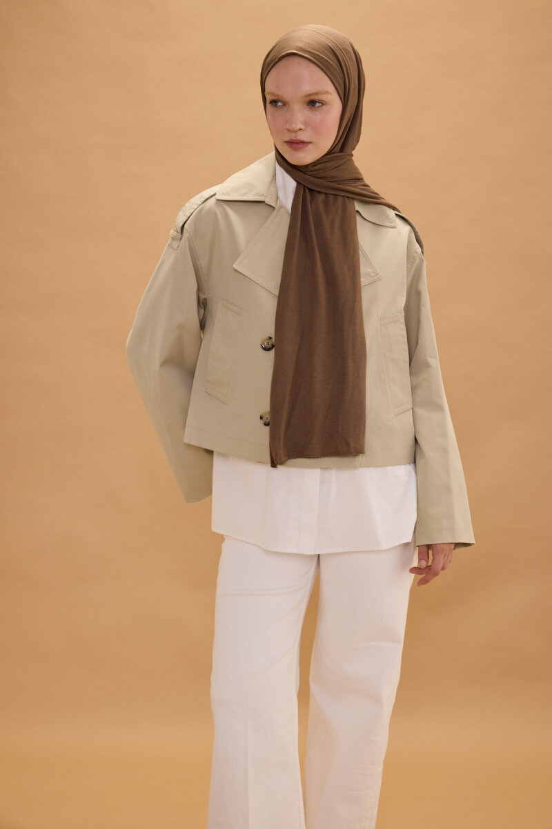 Bambu Penye Şal - Mocha - 2