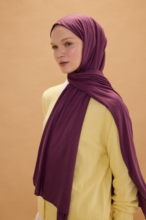 Bambu Penye Şal - Mor - Camellia Scarfs (1)
