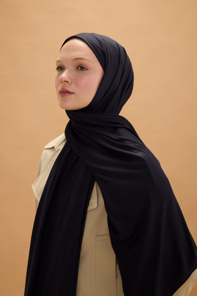 Bambu Penye Şal - siyah - 1