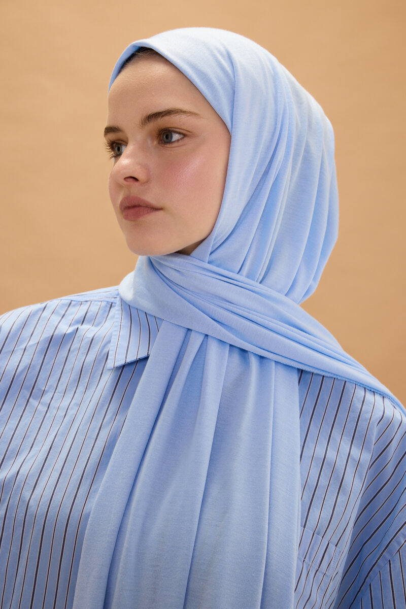 Bambu Penye Şal - Bebe Mavisi - 4