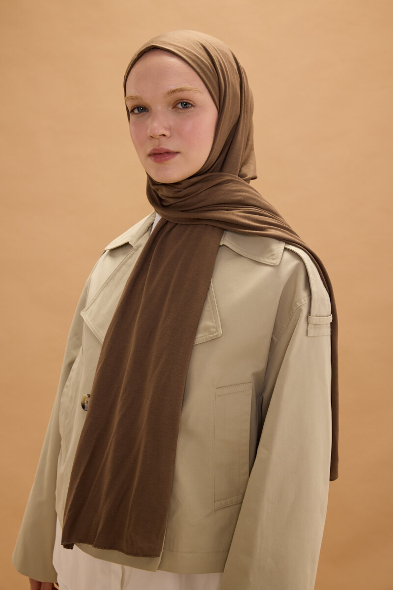 Bambu Penye Şal - Vizon - 3
