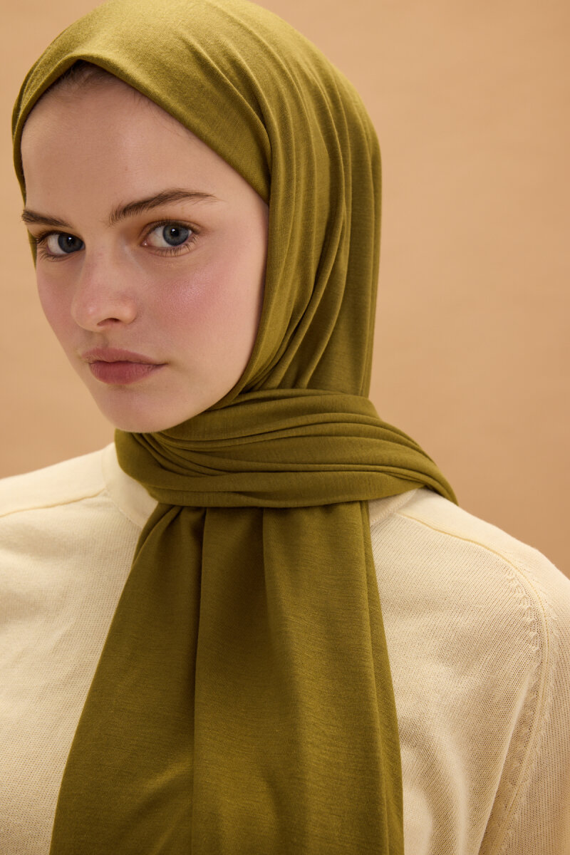 Bambu Penye Şal - Yağ Yeşili - 4