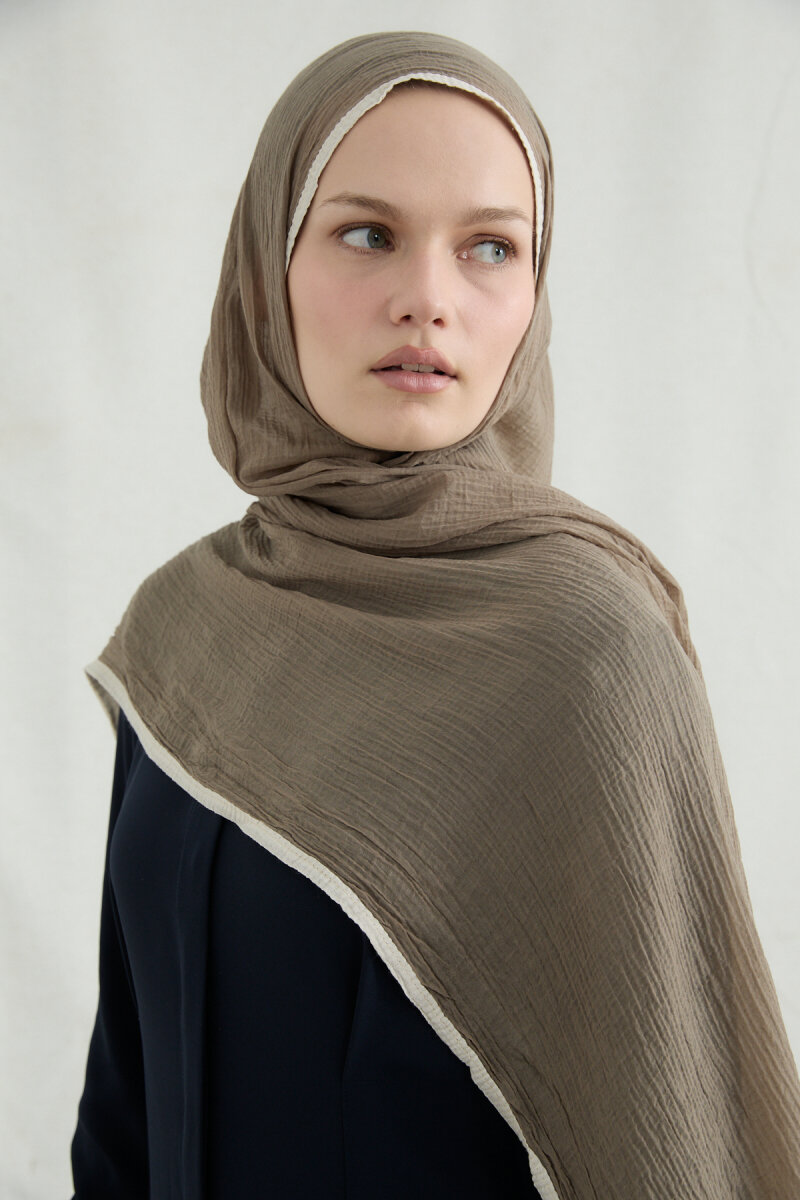 Biyeli Müslin Şal - Kum - 3