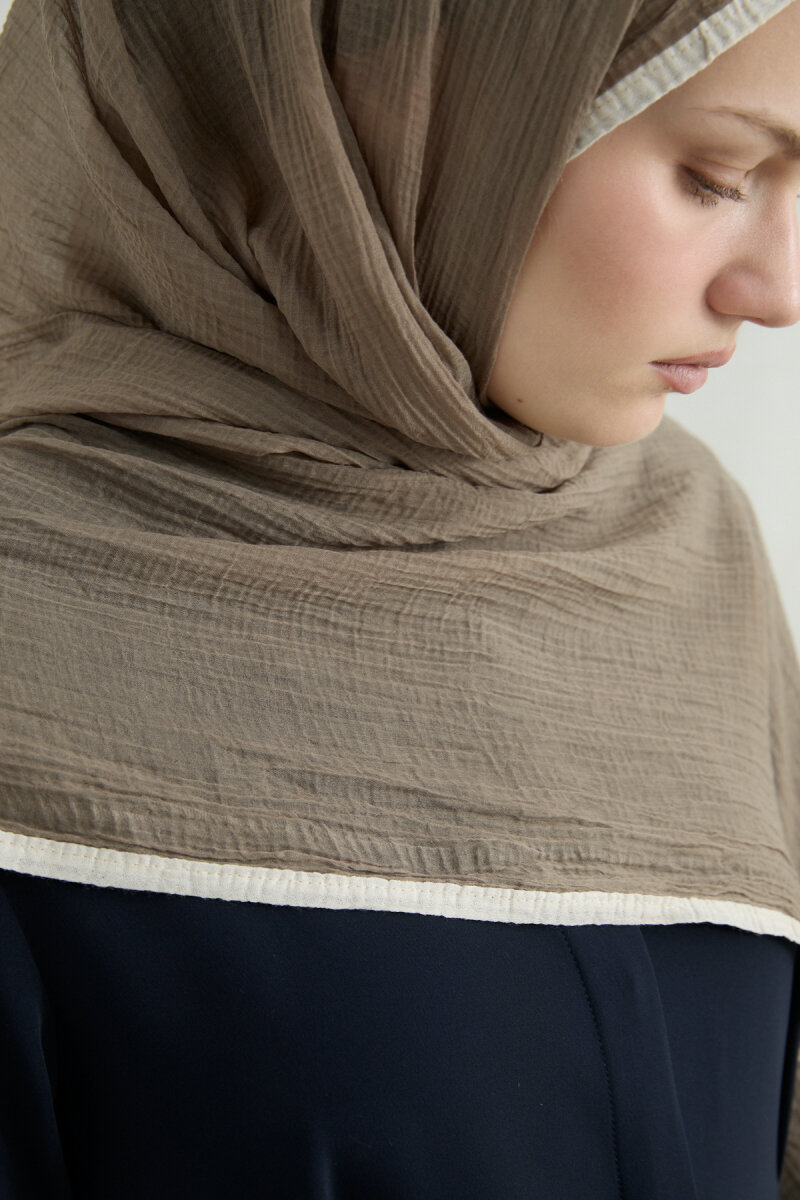 Biyeli Müslin Şal - Kum - 4