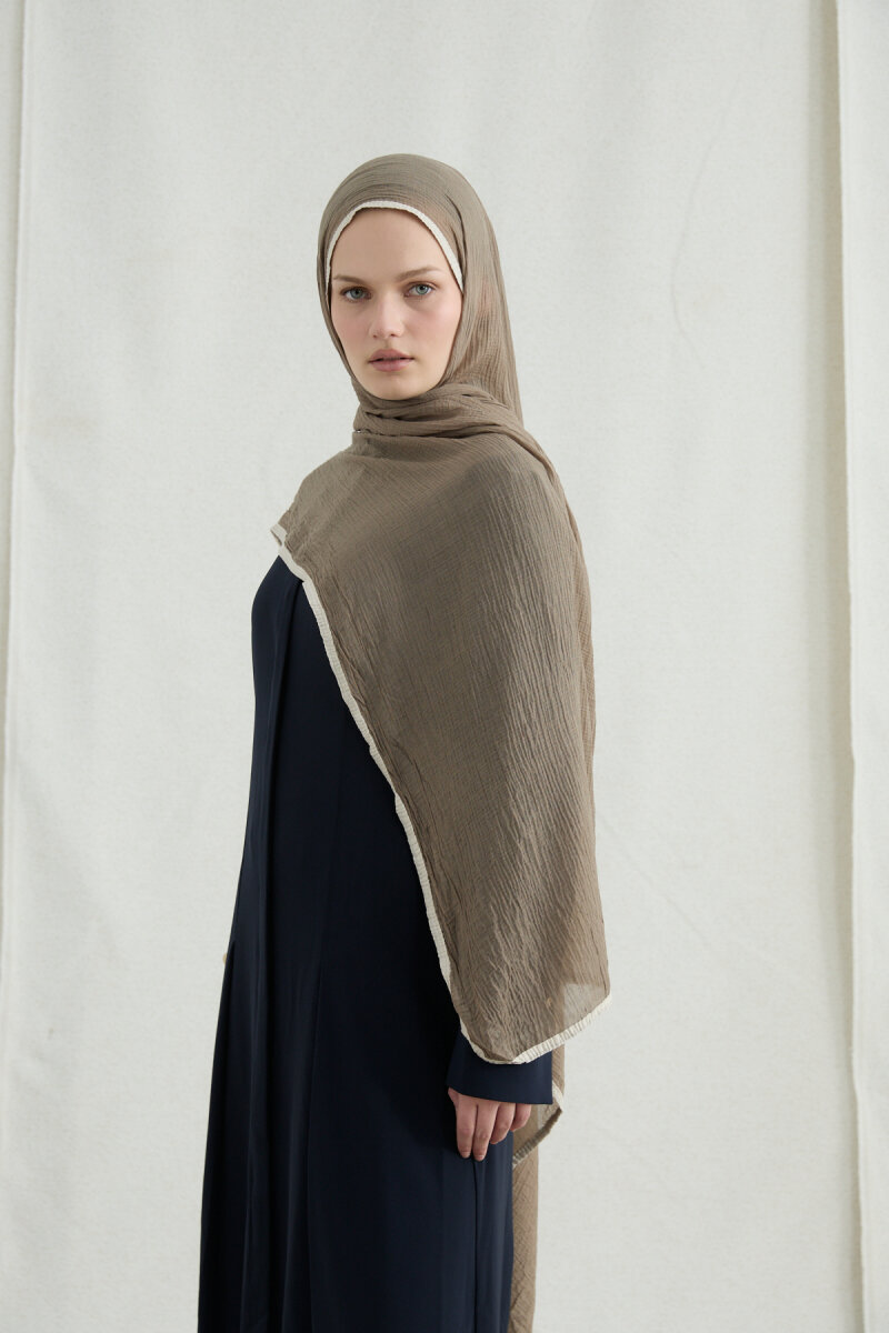 Biyeli Müslin Şal - Kum - 1