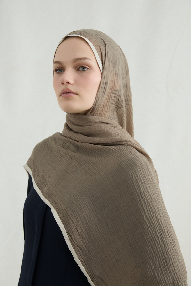 Biyeli Müslin Şal - Kum - 2