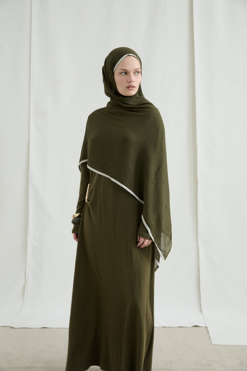 Biyeli Müslin Şal - Yeşil - 1