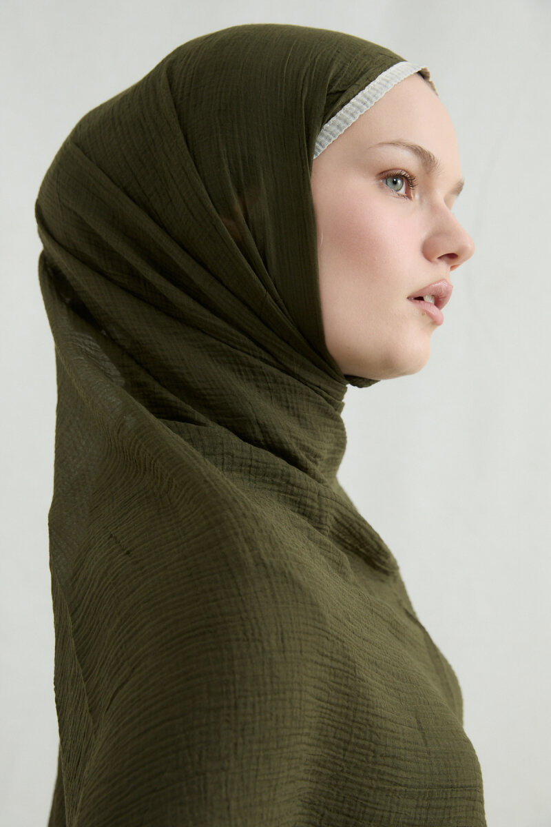 Biyeli Müslin Şal - Yeşil - 3