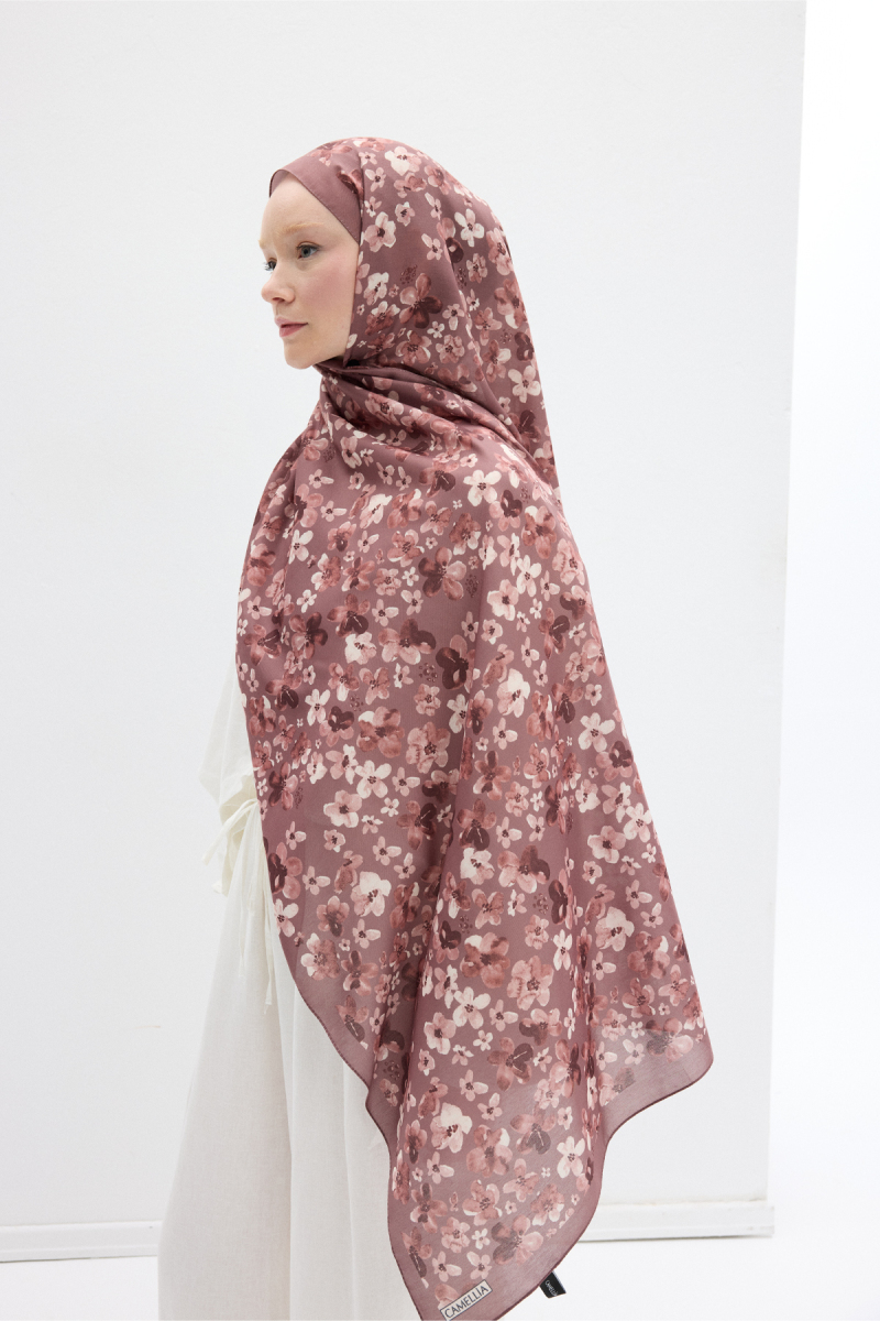 Blom Desen Soft Şal - Gül Kurusu - 3