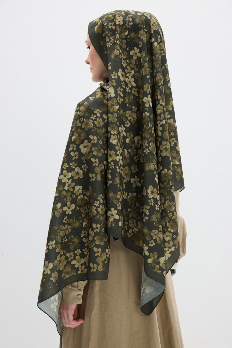 Blom Desen Soft Şal - Haki - 4