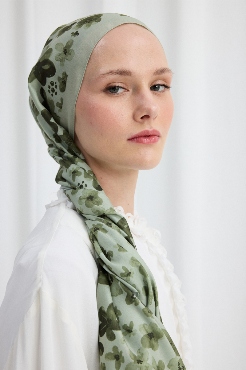 Blom Desen Soft Şal - Mint - 4