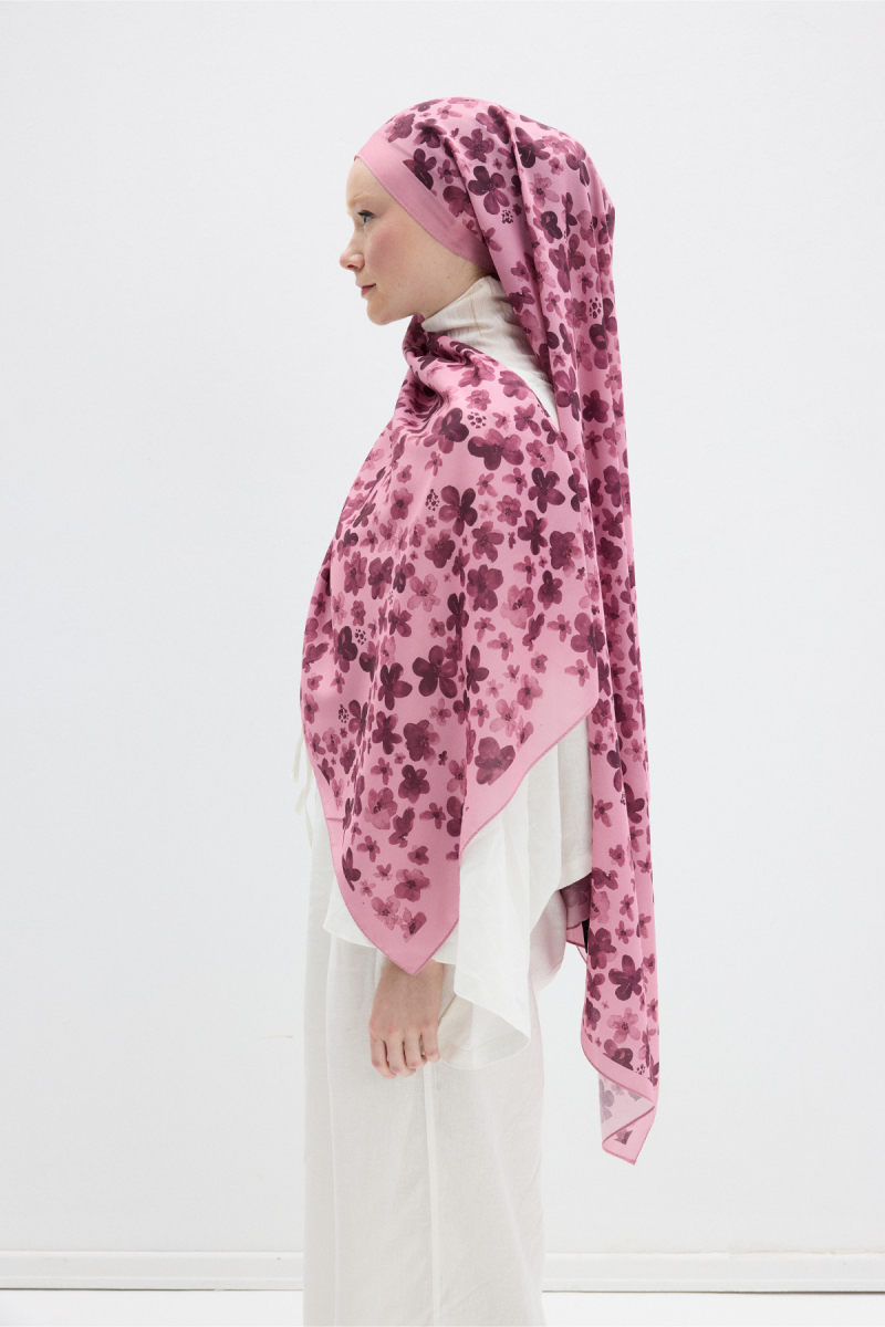 Blom Desen Soft Şal - Pembe - 3