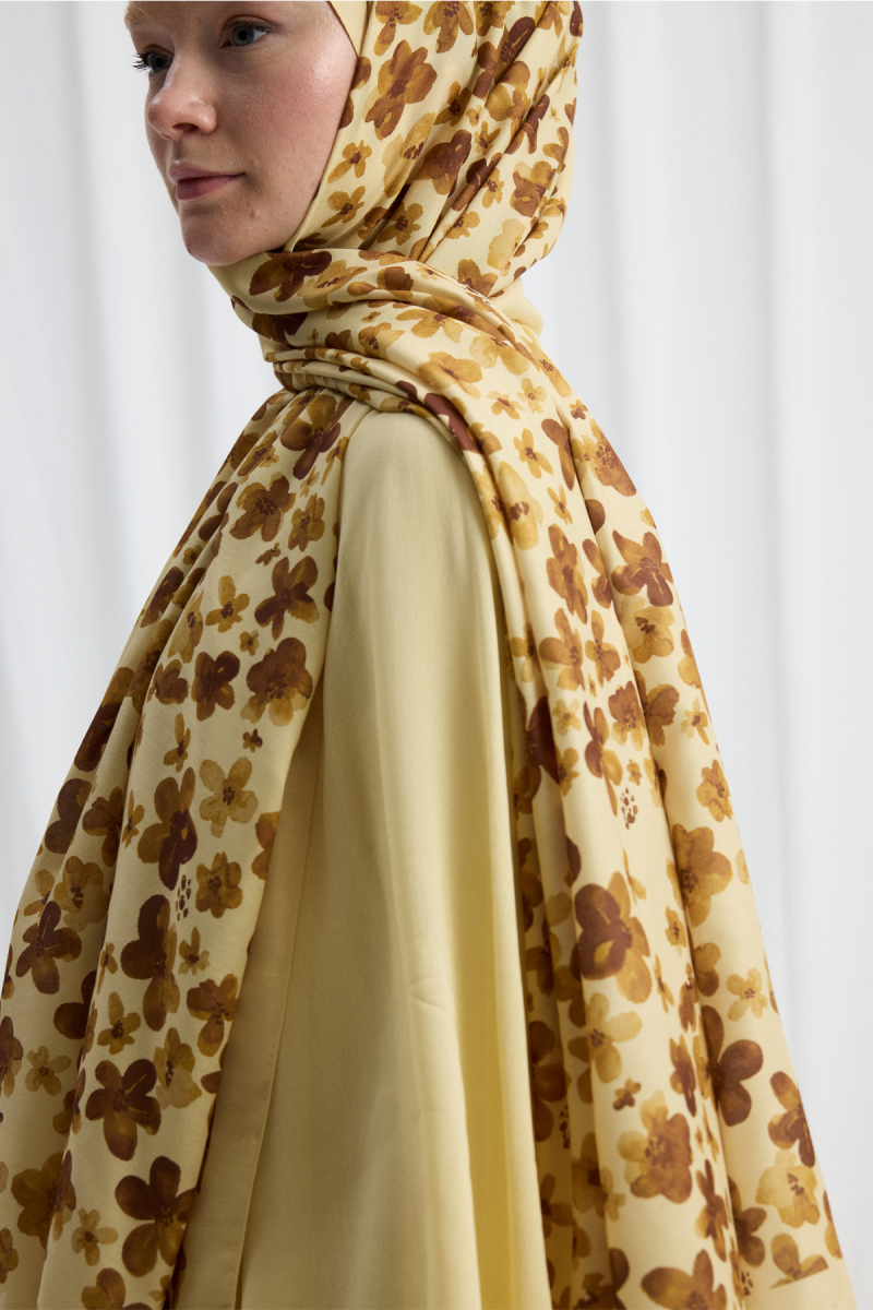 Blom Desen Soft Şal - Tereyağ Sarısı - 4