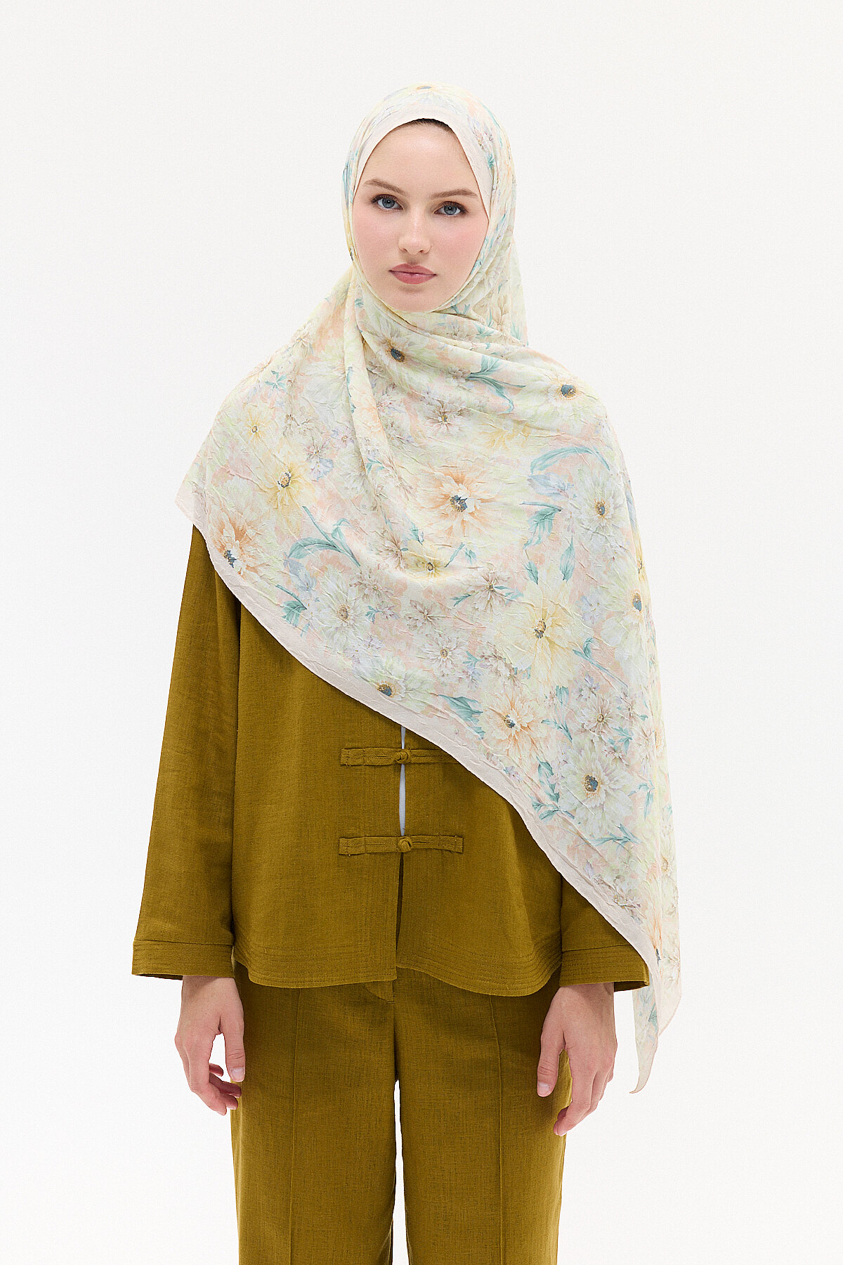 Bom Kraş Şal - Bej - Camellia Scarfs