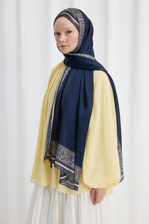Border Shine - Lacivert - Camellia Scarfs (1)