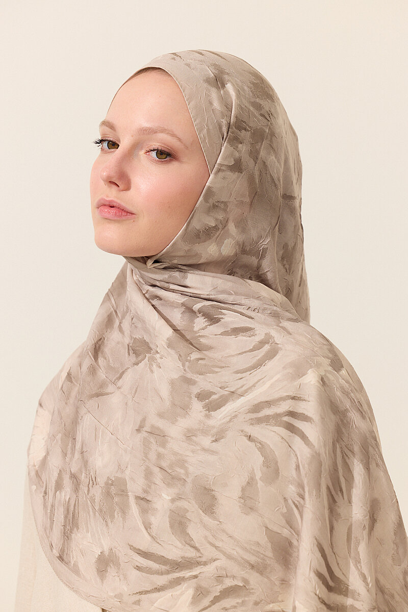 Brush Kraş Şal - Bej - 4