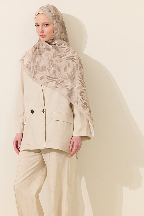 Brush Kraş Şal - Bej - Camellia Scarfs (1)