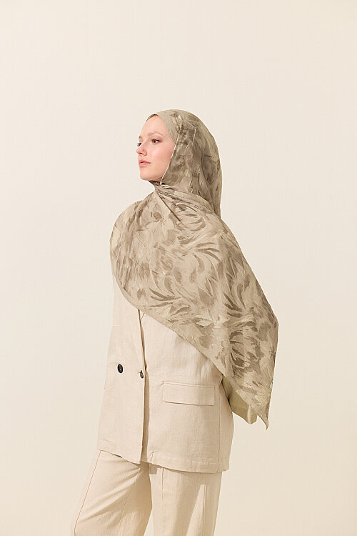 Brush Kraş Şal - Bej - Camellia Scarfs