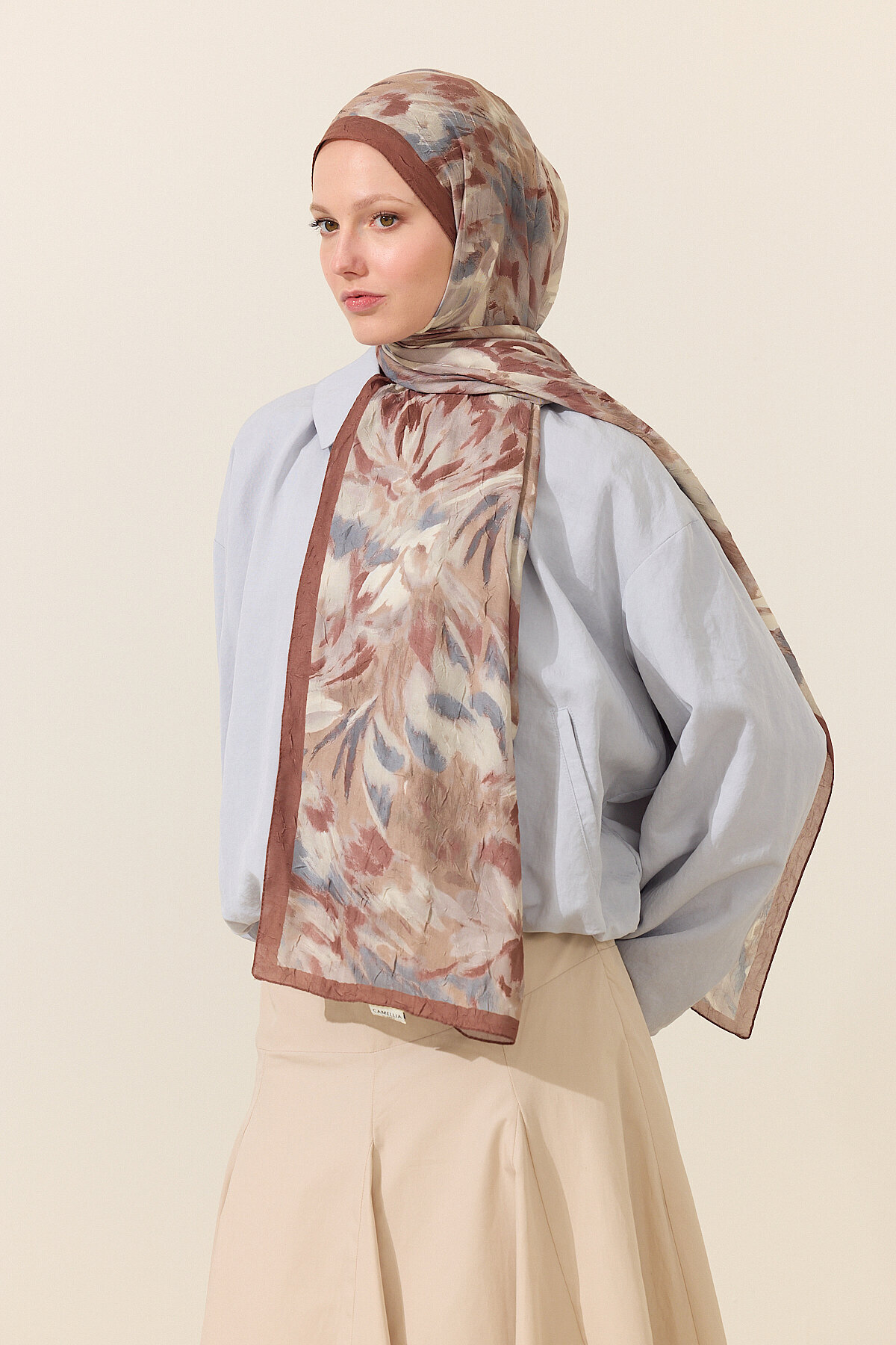 Brush Kraş Şal - Kahve - Camellia Scarfs