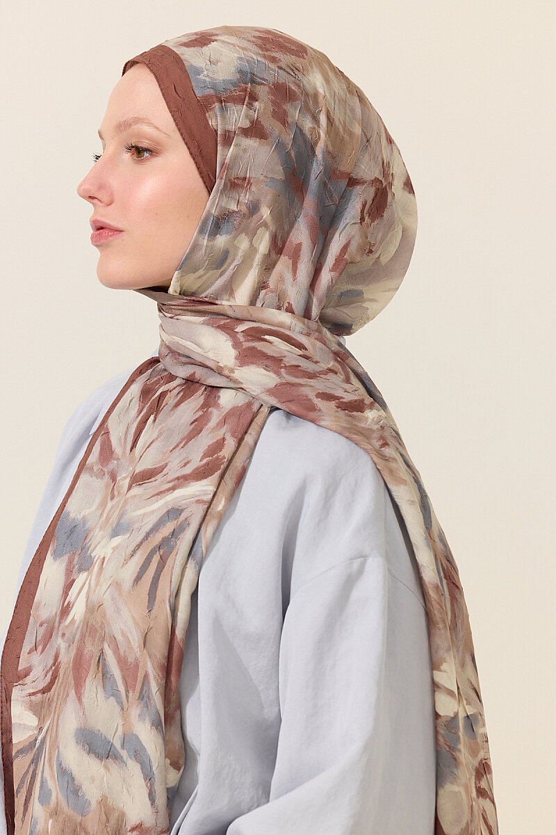 Brush Kraş Şal - Kahve - 3