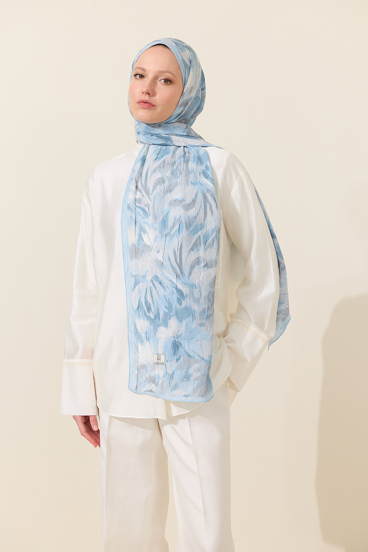 Brush Kraş Şal - Mavi - Camellia Scarfs