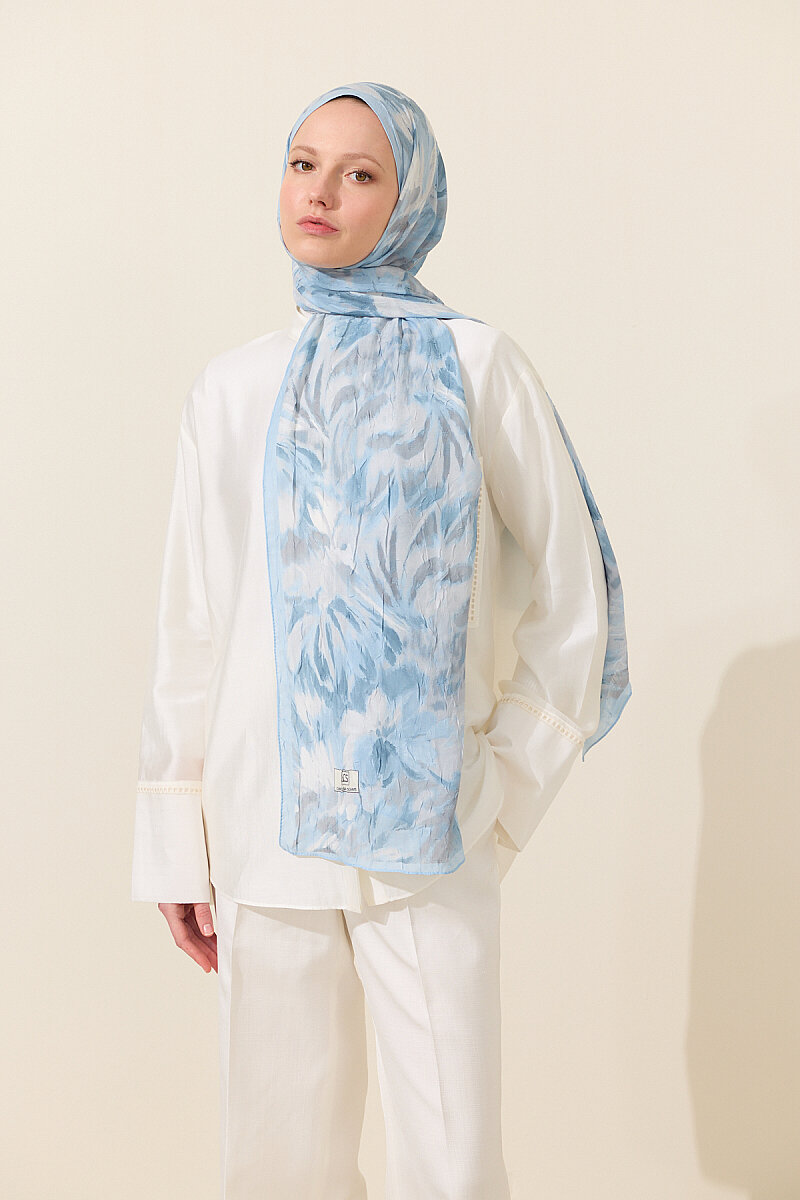 Brush Kraş Şal - Mavi - 1