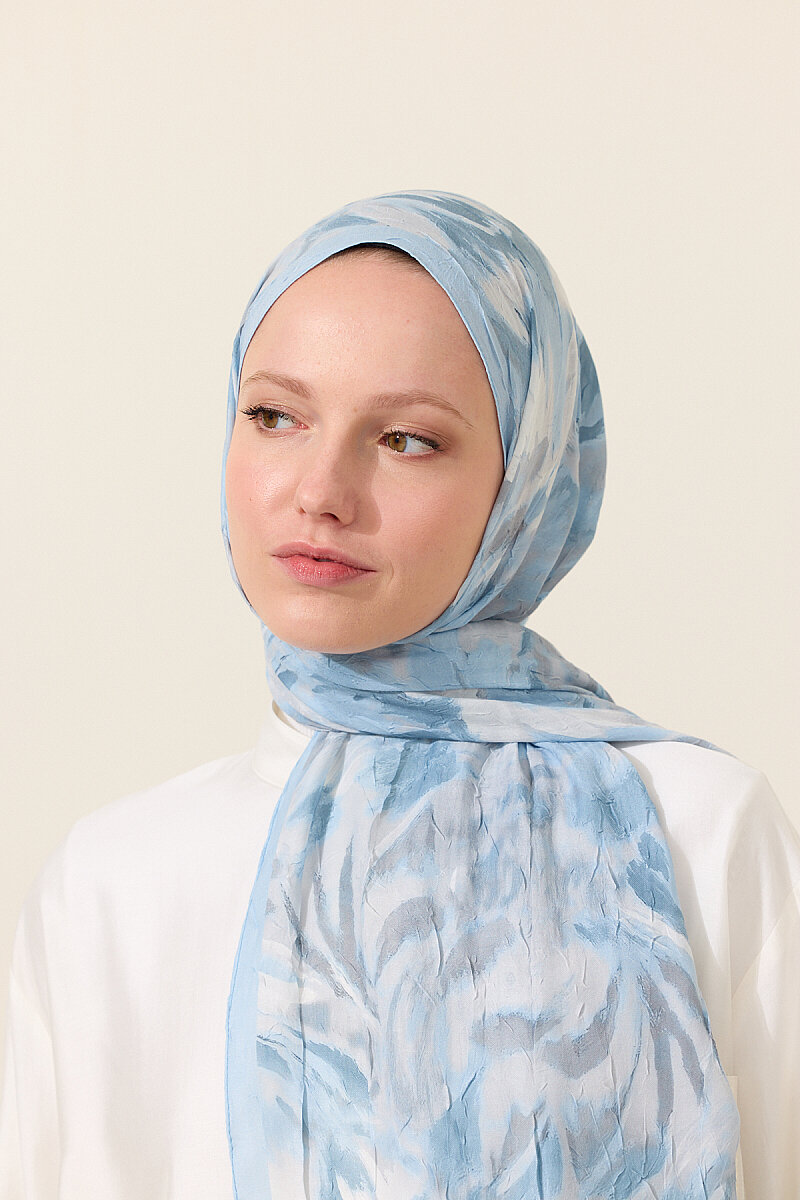Brush Kraş Şal - Mavi - 4