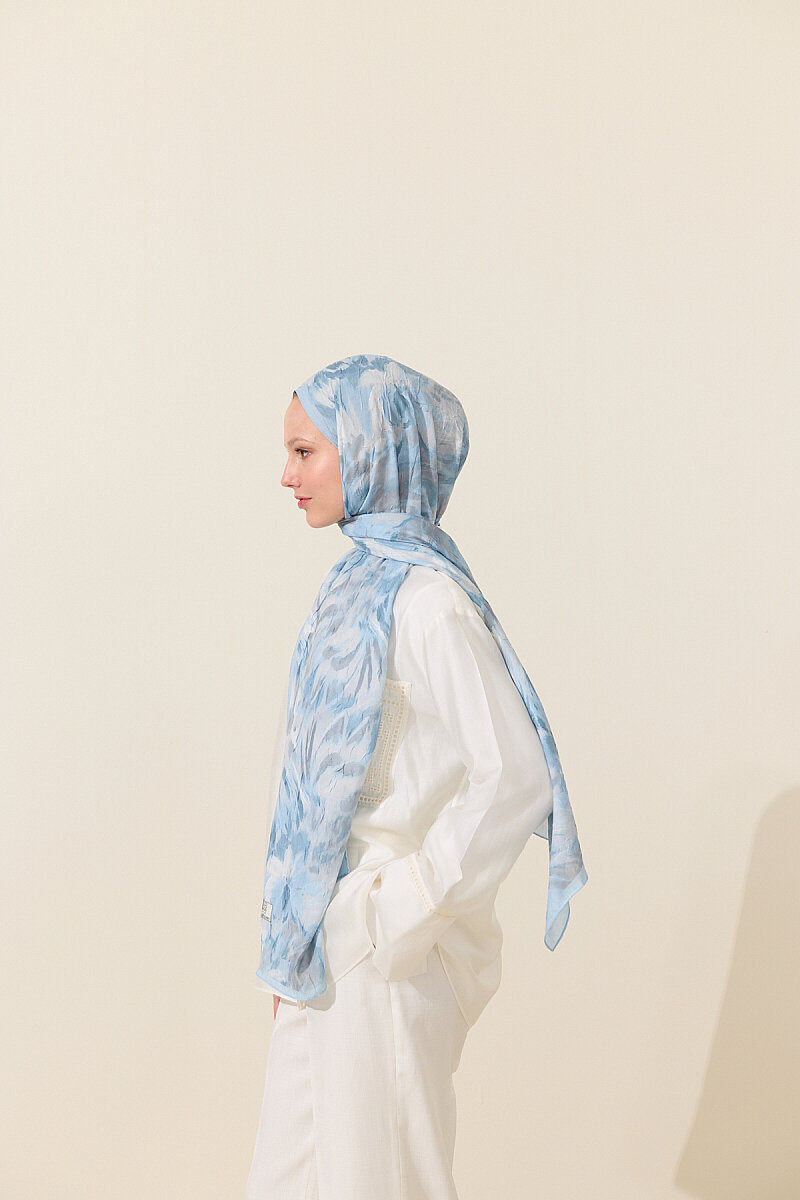 Brush Kraş Şal - Mavi - 3