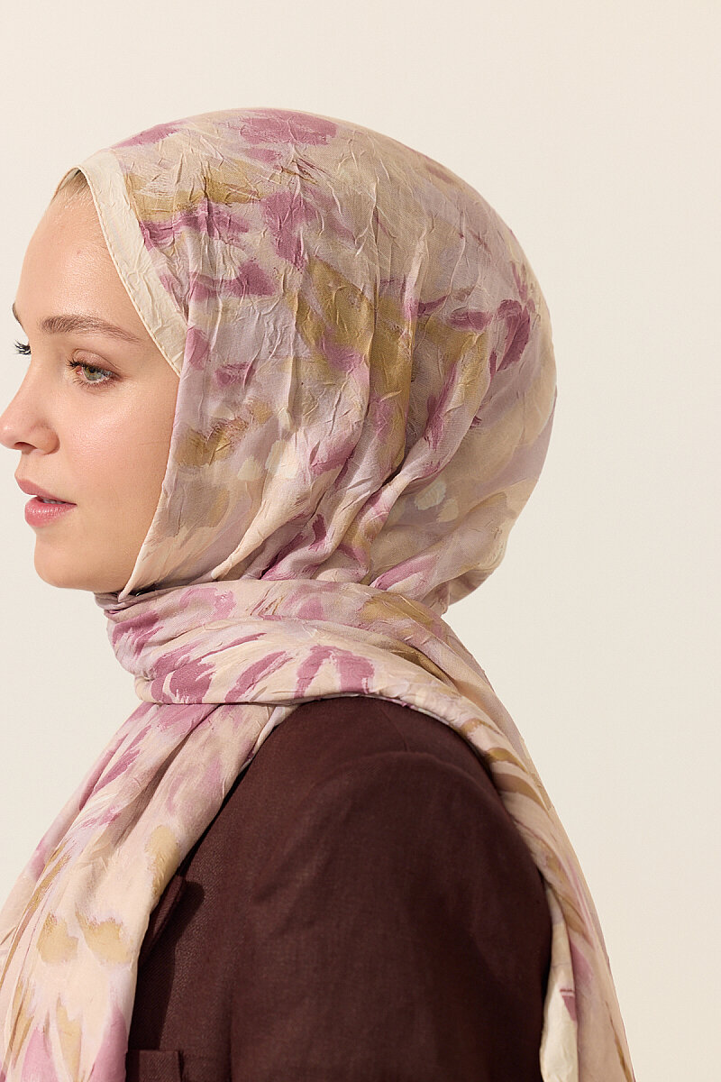 Brush Kraş Şal - Pembe Sarı - 3