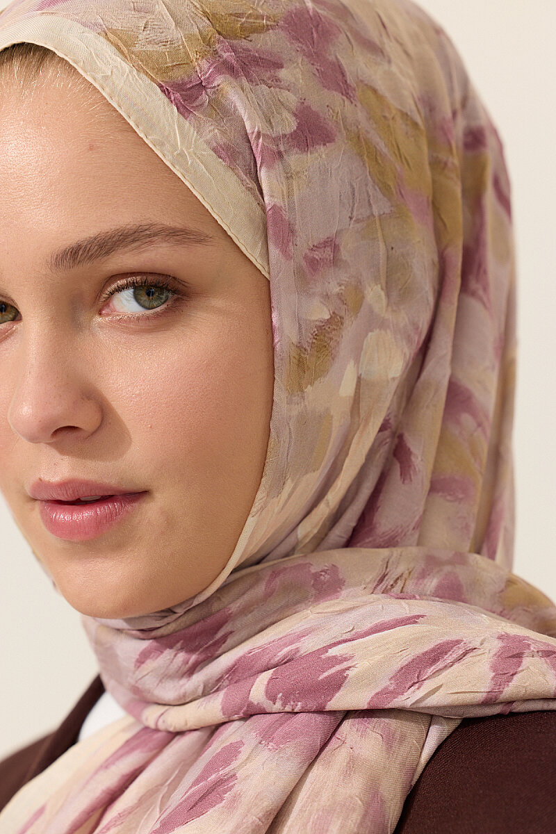 Brush Kraş Şal - Pembe Sarı - 4
