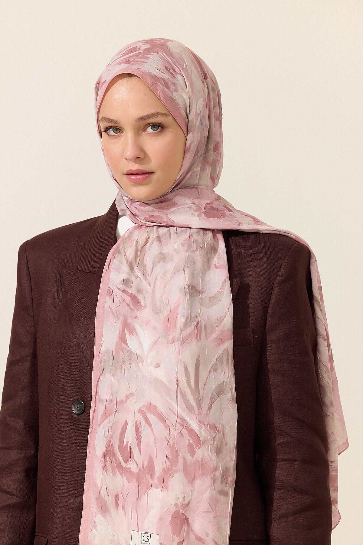 Brush Kraş Şal - Pudra - Camellia Scarfs