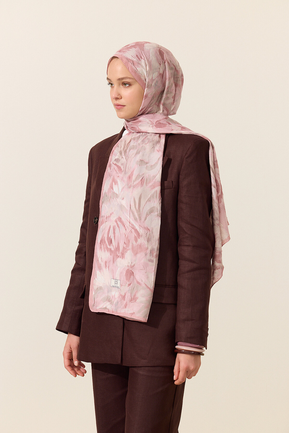 Brush Kraş Şal - Pudra - Camellia Scarfs (1)