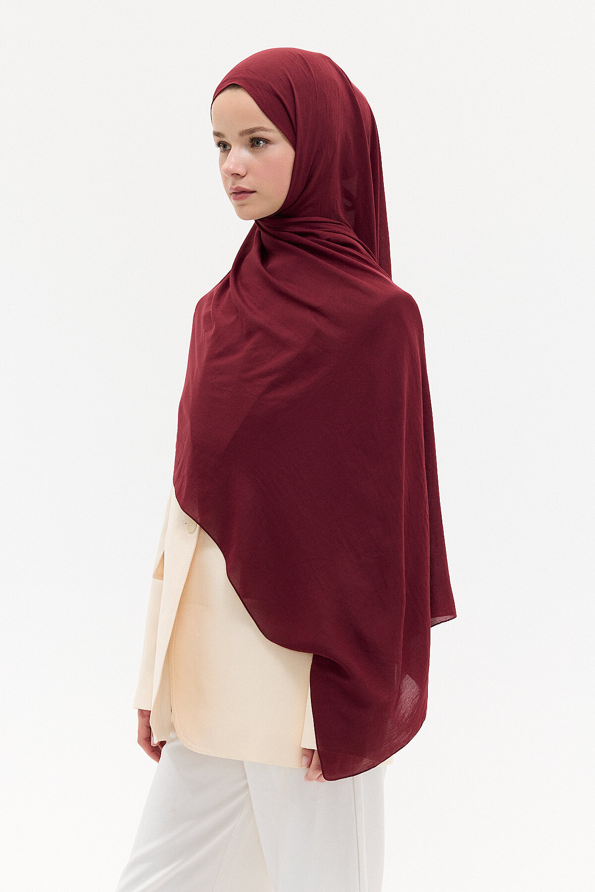 Comfort Cotton Şal - Bordo - Camellia Scarfs (1)