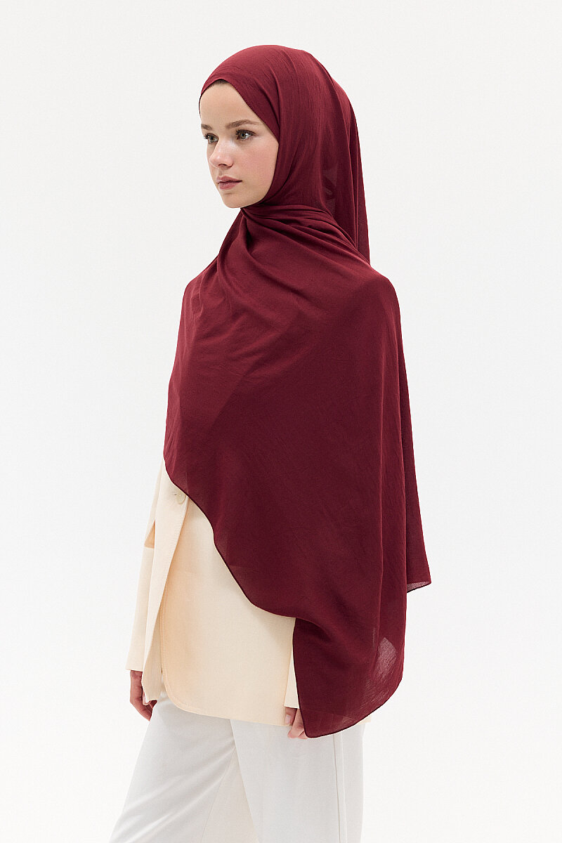 Comfort Cotton Şal - Bordo - 2