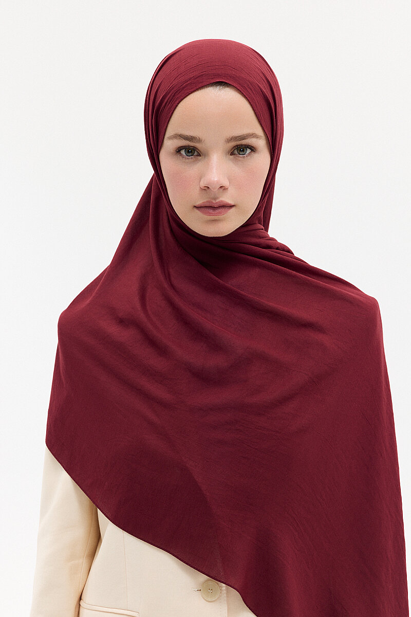 Comfort Cotton Şal - Bordo - 3